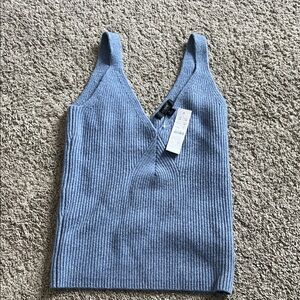 J. Crew Heather Blue Ribbed Tank Top